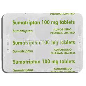 スマトリプタン 100mg 錠 (Aurobindo) 包装裏面