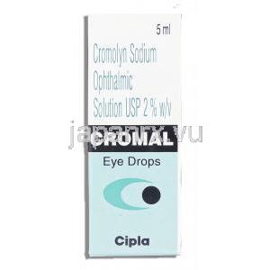 クロマル 点眼薬, クロモグリク酸/ベンザルコニウム配合 2% 0.01% 点眼薬 (Cipla) 製造者情報