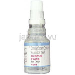 クロマル フォルテ 点眼薬, クロモグリク酸ナトリウム／塩化ベンザル配合, 4% 5 ml 点眼薬 (Cipla)