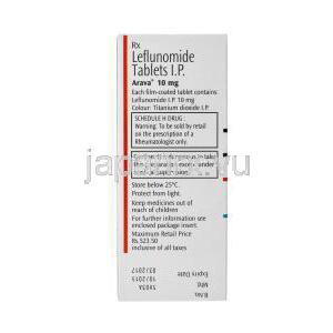 アラバ, レフルノミド, 30錠　10mg　成分