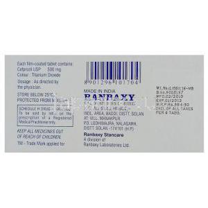 セフプロジル（REFZIL Oジェネリック）, Cefzil 500mg 錠 (Ranbaxy) 製造者情報