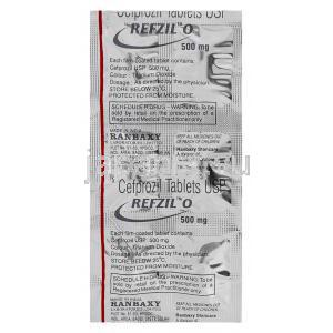 セフプロジル（REFZIL Oジェネリック）, Cefzil 500mg 錠 (Ranbaxy) 包装