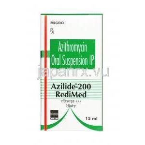 アジライド レディミックス  経口懸濁液, アジスロマイシン,5mlあたり 200 mg, 経口懸濁液15ml, 箱表面