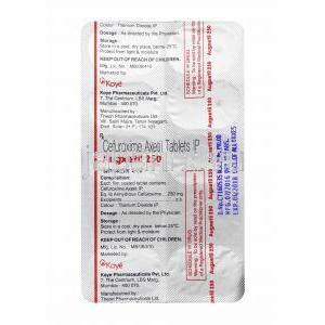 オーグセチル (セフロキシム) 250mg 錠剤裏面