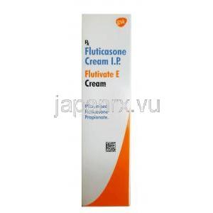 フルチベートE クリーム, プロピオン酸フルチカゾン 0.05%, クリーム 30g, 製造元： GSK, 箱表面