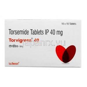 トルビグレス 40（新包装）, トラセミド 40mg, 製造元：La Renon Healthcare, 箱表面