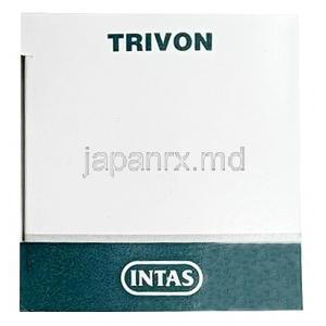 トリボン, トラニルシプロミン 10mg,製造元：Intas Pharmaceuticals Ltd, 箱側面