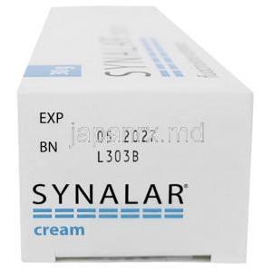 シナラークリーム, フルオシノロン 0.025%, クリーム30g, 製造元：Bioglan AB, 箱情報, 消費期限